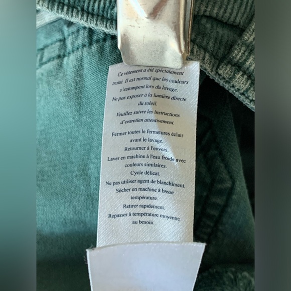 Faherty Patch Pocket Flare Leg Stretch Corduroy Pants Green Raw Hem Size 26 - Picture 6 of 11